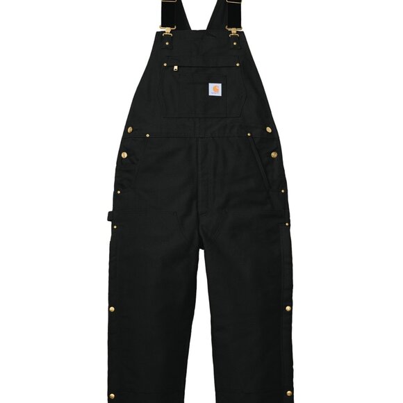 NWT) Carhartt Mens Firm Duck Insulated Bib Overalls Black